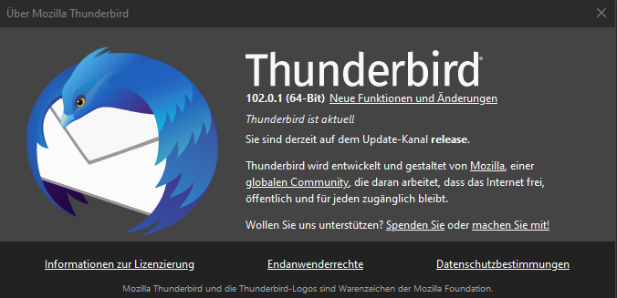 Thunderbird Version 102